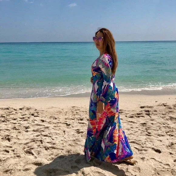 GORGEOUS COLOURFUL COVER UP DUSTER - Picture 3 of 6